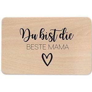 wunderwunsch - Gepersonaliseerde houten plank met gravure voor mama - robuuste houten plank als cadeau voor Moederdag - gepersonaliseerde snijplank mama