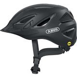 Abus Urban-I 3.0 MIPS Fietshelm met achterlicht, klep en magneetsluiting, voor het stadsverkeer, voor dames en heren, matzwart, XL