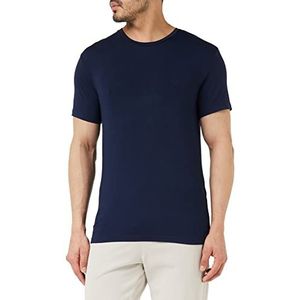 Emporio Armani Heren T-shirt met ronde hals Deluxe Viscose, Navy Blauw