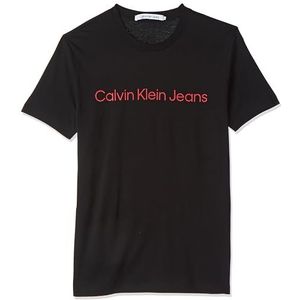 Calvin Klein Jeans Core Institutional Logo Slim S/S T-shirts voor heren, Ck Black/Salsa