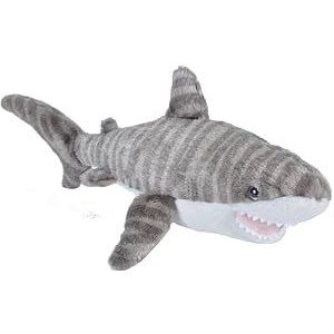 Wild Republic Cuddlekins Mini requin tigre écologique, animal en peluche, 20,3 cm, remplissage avec bouteilles d'eau recyclées, respectueux de l'environnement