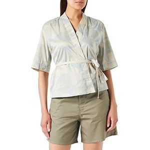 G-STAR RAW Etd Ss Damesblouse Wrap Top, Veelkleurig (Whitebait Woodland Camo C317-d213)