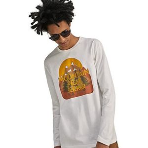 Springfield Sweatshirt van katoen, herenhemd, ivoorwit, L, Ivoor Wit