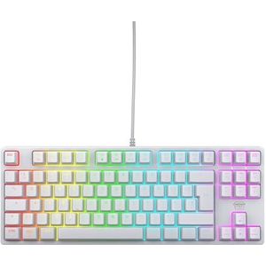 CHERRY XTRFY K4V2 TKL, bekabeld gamingtoetsenbord zonder toetsenblok, Britse lay-out (QWERTY), aanpasbare RGB-verlichting, mechanische schakelaars, MX2A RED, wit