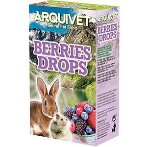 ARQUIVET Berries Drops Forest Fruit 65 gr Snacks voor knaagdieren - Chuches, lekkernijen, prijzen, prijzen, snuisterijen voor konijnen, hamsters, cavia's, fretten