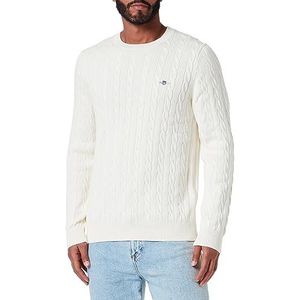 GANT Katoenen koord - C-hals heren sweater, Crème