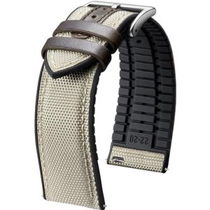 BINLUN Horlogebandjes van nylon, siliconen, 18 mm, 19 mm, 20 mm, 21 mm, 22 mm, snelsluiting, reservearmband, hybride, canvas, rubber, voor mannen en vrouwen, 9 kleuren, gesp zilver/zwart, Nylon