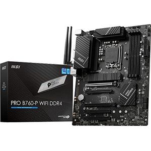 MSI Pro B760-P WiFi DDR4 ATX-moederbord, ondersteunt Intel 12e en 13e generatie Core, LGA 1700 processors, DDR4 Memory Boost 5333 MHz/OC, PCIe 4.0 x 16 sleuven M.2 Gen4, 2.5G LAN, WLAN 6E