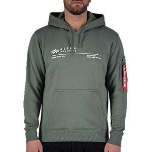 ALPHA INDUSTRIES Heren Hoodie Al Reflective Vintage Groen, Vintage groen
