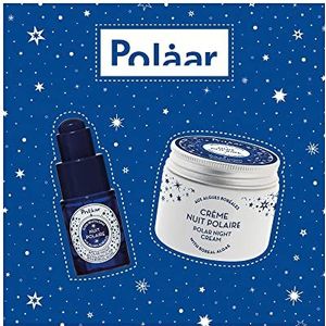 Polåar - Cadeauset voor gezichtsverzorging en nachtfleece met boreale algen - Elixer 15 ml + crème 50 ml - Anti-aging nachtverzorging routine - Revitaliserend, glad, ontgiftend - natuurlijk,