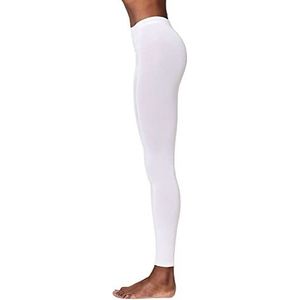 ESPRIT Katoenen leggings voor dames, ondoorzichtig, wit, zwart, meer kleuren, effen, gemiddelde taille, voor alle gelegenheden in de zomer of winter, 1 paar, wit (White 2000), XXL, wit (White 2000)