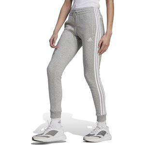 adidas Femme Essentials 3-Stripes Fleece Pants, medium grey heather/white, XL