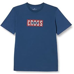 Cross Jeans Heren T-Shirt 15688 Strong Blue Normaal, blauw (Strong)