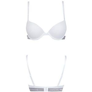 Emporio Armani Underwear Iconic Cotton Push-up beha voor dames, van katoen, 36C, Wit