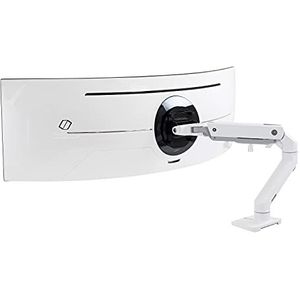 ERGOTRON HX monitor arm met HD-scharnier in wit, tafelhouder met gepatenteerde CF-technologie voor ultrabrede gebogen monitoren tot 49 inch, 29,2 cm hoogteverstelling, VESA, 10 jaar garantie
