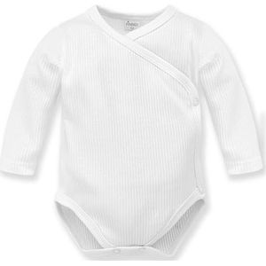 Pinokio Pinokio Bodysuit Wrapedaround ondergoed voor babyjongens, White Ribbed Lovely Day