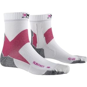 X-SOCKS Run Fast uniseks sokken, Arctic White/Flamingo Roze