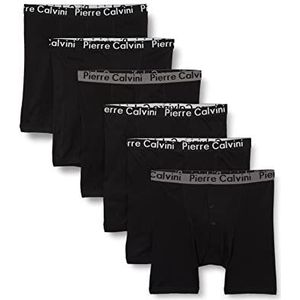 Pierre Calvini Button Fly Boxershorts voor heren (12 stuks), Zwart (6 stuks)