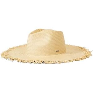 Brixton Femme Jo Straw Frayed Fedora, miel, L