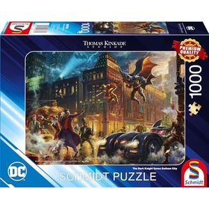 Schmidt Spiele 58786 Thomas Kinkade Warner, The Dark Knight Saves Gotham City, 1000 stukjes, meerkleurig