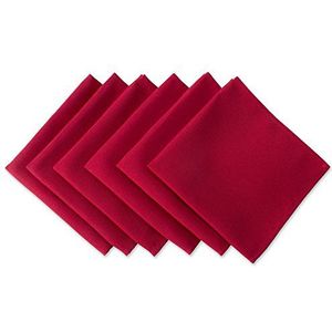 DII Set van 6 kreukvrije polyester servetten rood 50,8 x 50,8 cm - perfect voor brunch, catering-evenementen, Thanksgiving, diners, Kerstmis en dagelijks gebruik