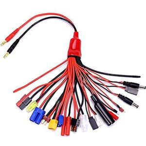 YUNIQUE France 19-in-1 banana plug lipo oplader adapter kabel Imax voor Rc auto's helikopters Quadcopters DJI, 2V-BCXL-9NX8