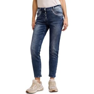 Cecil B377449 Dames Jeans Casual Fit, Mid Blue Used Wash