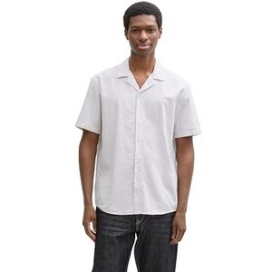 TOM TAILOR Denim 1047041 Herenhemd, 38237 - structuur krijtgrijs en wit, XS
