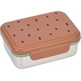 LÄSSIG Lunchbox voor kinderen roestvrij staal duurzame lunchbox kleuterschool/Happy prints karamel