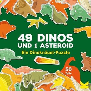 49 dinos en 1 asteroïde 50 puzzelstukjes: een dinobolletjes puzzel
