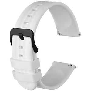 Anbeer Horlogebandjes van siliconen, 18 mm, 20 mm, 22 mm, sport, reservearmband van rubber, snelsluiting, voor heren en dames, extra lang, Geen edelsteen