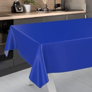 Afwasbaar tafelzeil, tuintafelkleed, voor buiten en binnen, met zoom, blauw, 140 x 140 cm