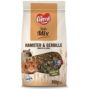 Aimé Nutri'Pellets | Voedsel voor hamsters, Gerbil en Rat | Complete voeding | Gegranuleerde maaltijd op basis van vitaminen en vezels | Gemaakt in Frankrijk | 900 g