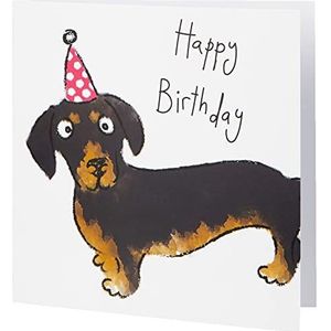 Wuzci Verjaardagskaart met hondenhoed op een feest