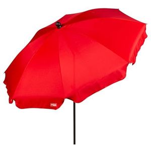 AKTIVE Grand parasol de plage, 200 cm, couleur rouge, mât en acier, inclinable et réglable en hauteur, tissu polyester, protection UV30, grands parasols + étui de transport avec poignée (62333), rouge