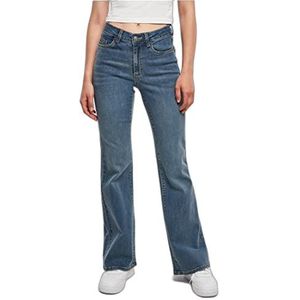 Urban Classics Dames Organic High Waist Flared Denim Pants Dames Shorts, Midstone Washed