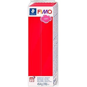 Staedtler FIMO Soft Ovenhardende Indiase rode boetseerklei, voor beginners en kunstenaars, zacht en gemakkelijk uit de vorm te halen, 454 gram brood, 8021-24