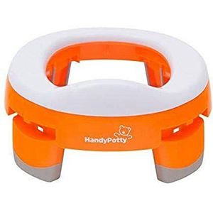 Nikidom - Handige potty - Draagbare kindertoiletbril - Afmetingen 24 x 24 x 8 cm - Kleur: Oranje - Ideaal voor op reis - Bevat 3 wegwerpzakken