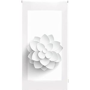 Blindecor lichtdoorlatende rolgordijnen met digitale print Flores Flower 90x180 cm (breedte x hoogte) stofmaat 87x175 cm, digitale print rolgordijn