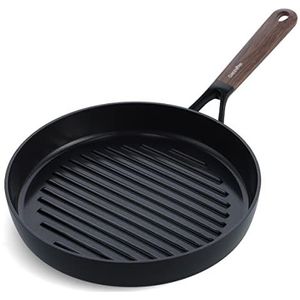 GreenPan Eco-Smartshape Grillpan van gezond keramiek, 28 cm, donker hout, PFAS-vrij, geschikt voor inductiekookplaat, vaatwasmachinebestendig, zwart