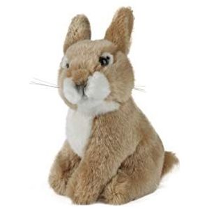 Pluche Baby Konijn/Haas Bruine Knuffel 16 cm - Bosdieren Knuffeldieren - Speelgoed Voor Kind