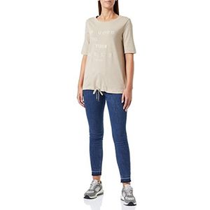 TOM TAILOR Dames T-Shirt 1032707 30095 Sublime Teal Blue, S, 26353 - Beige Messy