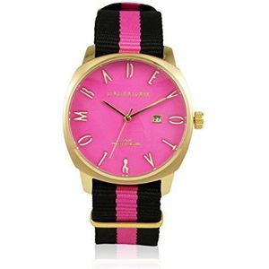 Devota & Lomba Montre avec mouvement japonais unisexe 50 mm, rose, GRANDE, bande