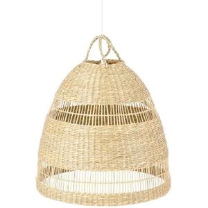 B·LED BARCELONA LED BarcelonaLED Plafondhanglamp van rieten, natuurlijk, bohemien, rustiek, Scandinavisch, lampenkap, rotan, bamboehout, met fitting E27, wit, voor eetkamer, woonkamer
