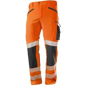 BP 2044-883-6556 Pantalon super stretch pour homme, 91% polyester/9% élasthanne, orange chaud/anthracite, coupe moderne, taille 56 l