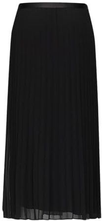 Plooirok met elastische tailleband, zwart 9999, 40, Zwart 9999, 40