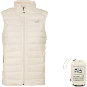 Mac in a Sac Alpine Opvouwbaar mouwloos vest voor dames, waterafstotend, licht, extra warm, met ritszakken, 90% dons en 10% veren