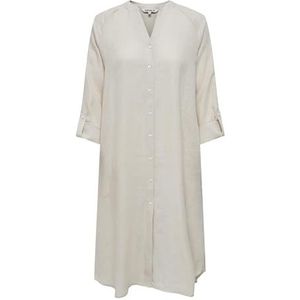 ONLY Onltokyo L/S Linen Blend Dress PNT Noos Robe pour femme, Beige clair, XXS