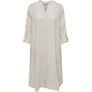 ONLY Onltokyo L/S Linen Blend Dress PNT Noos Robe pour femme, Beige clair, XXL