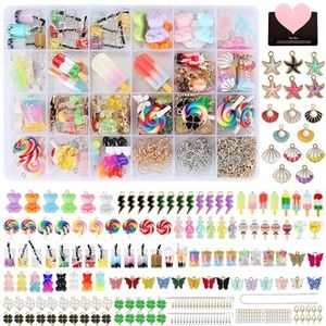 UCAMP Set van 394 bedeltjes - Sieraden Maken Kit - Vlinderhangers, Bubble Tea Sleutelhangers Oorbellen - Cadeau voor Meisjes, Bruiloft DIY, Artikelnummer:, Art.nr.: